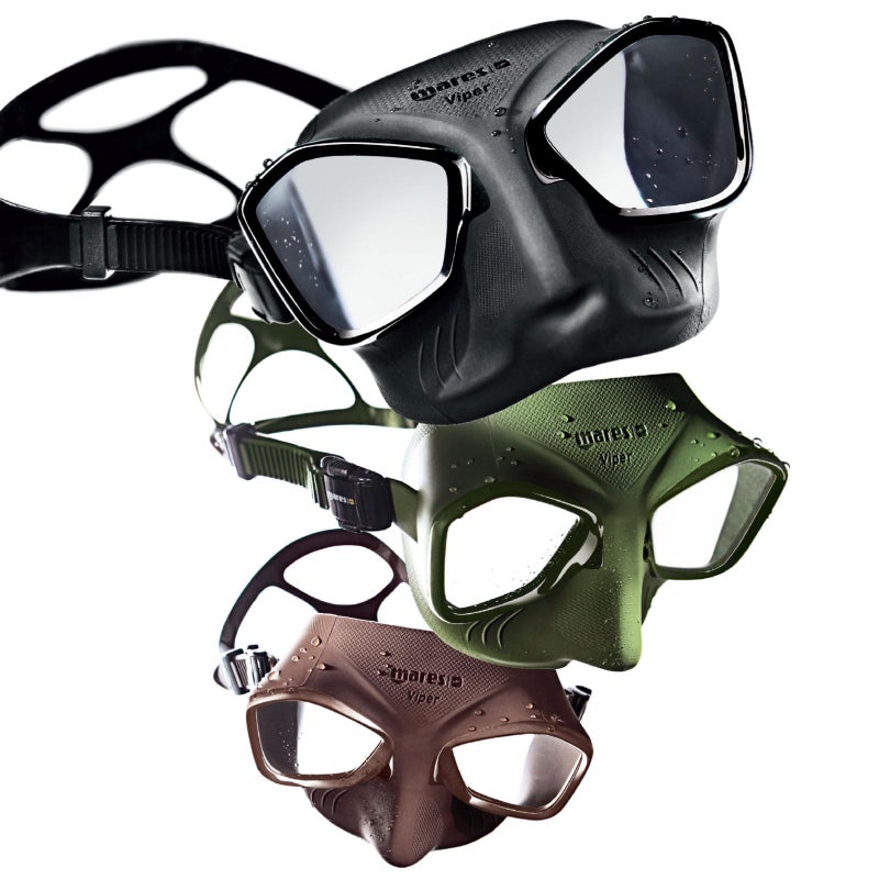 Mares Viper Mask for Freediving and Spearfishing - Low Volume Wide-Field Diving Mask with Fog-Resistant Silicone Skirt & Ergonomic Strap, Green/Black - Image 3